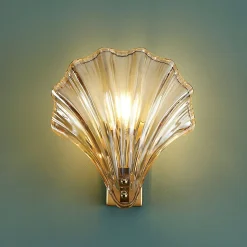 Applique murale dorée coquillage en verre - Amanda