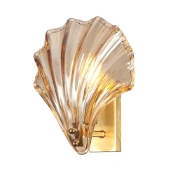 Applique murale dorée coquillage en verre - Amanda