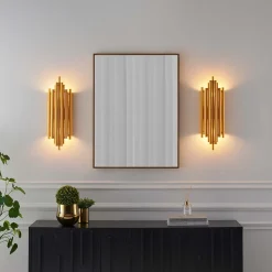 Applique murale dorée en aluminium - Rosela