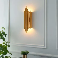 Applique murale dorée en aluminium - Rosela