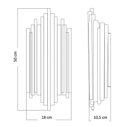 Applique murale dorée en aluminium - Rosela