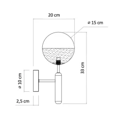 Applique murale dorée verre bicolor - Armela