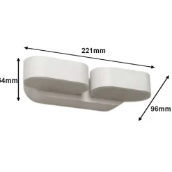 Applique Murale Double Blanche LED 12W IP54 Orientable Ovale - Blanc Chaud 2300K - 3500K - SILAMP