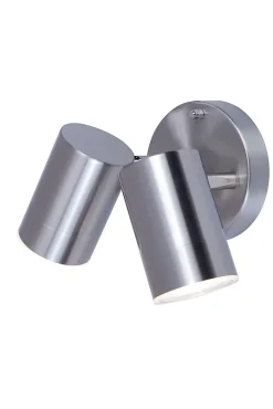 Applique murale double Candiac LED intégrée 2 têtes 760lm 8.6W IP44 GoodHome chrome