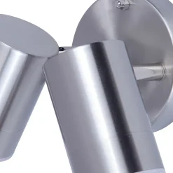 Applique murale double Candiac LED intégrée 2 têtes 760lm 8.6W IP44 GoodHome chrome