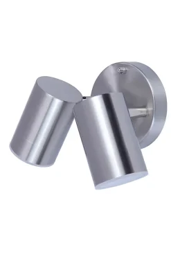 Applique murale double Candiac LED intégrée 2 têtes 760lm 8.6W IP44 GoodHome chrome