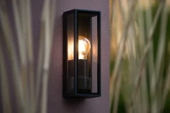 Applique murale DUKAN en verre avec 1xE27 - Noir - Lucide