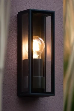 Applique murale DUKAN en verre avec 1xE27 - Noir - Lucide