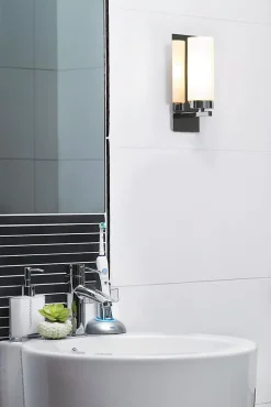 Applique murale E14, max. 40W, IP44, chrome et blanc - Markslöjd - Norrsundet