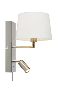 Applique murale E14+LED, acier et blanche double éclairage - Markslöjd - Como