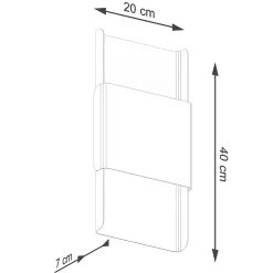 Applique murale en acier 2 ampoules 3000K - 20x7x40cm Sollux