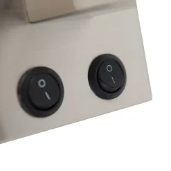 Applique murale en acier avec abat-jour en velours ovale noir 25 cm - Brescia Combi