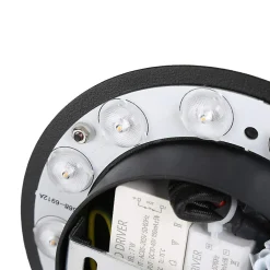 Applique Murale en Aluminium Noir avec Projecteur de Lecture 3W et Lumière Ambiante à l'Arrière 6W avec Interrupteurs