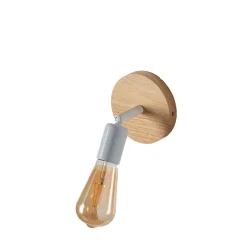 Applique murale en bois avec douille E27, style vintage et rustique