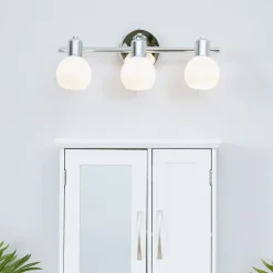 Applique murale en métal argenté avec verre dépoli Teamson Home