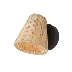 Applique Murale en Osier de Bambou Orientable METS E27