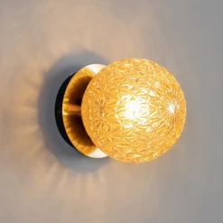 Applique murale en verre et métal dorée - Orian