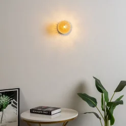 Applique murale en verre et métal dorée - Orian