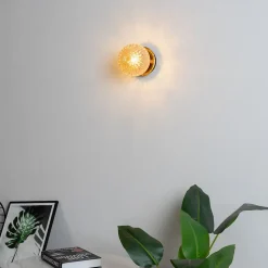 Applique murale en verre et métal dorée - Orian