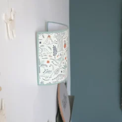 Applique murale enfant bleu, vert tissu dinosaure E14 IP20 H.22cm Seynave