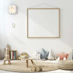 Applique murale enfant rose, gris tissu fleuri E14 IP20 H.22cm Seynave