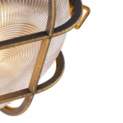 Applique murale et plafonnier or/laiton ronde IP44 - Noutica