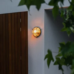 Applique murale et plafonnier or/laiton ronde IP44 - Noutica