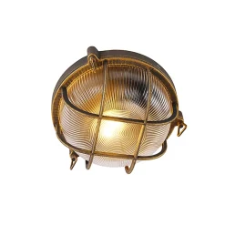Applique murale et plafonnier or/laiton ronde IP44 - Noutica