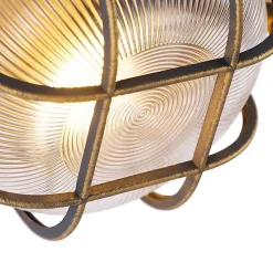 Applique murale et plafonnier or/laiton ronde IP44 - Noutica