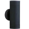 Applique murale exterieur, 2 lumieres, acier inoxydable, noir,