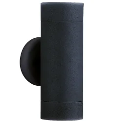 Applique murale exterieur, 2 lumieres, acier inoxydable, noir,