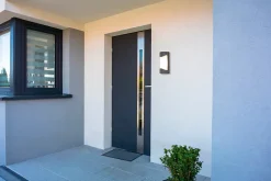 Applique murale exterieure PRALINE 25 cm metal plastique anthracite style moderne dimensions 11 x 8,8 cm douille E27