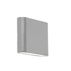 Applique murale exterieur, 2 lumieres, acier inoxydable, gris poncé ,