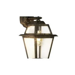 Applique murale exterieur, 1 lumiere, aluminium, or noir,