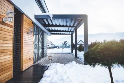 Applique murale extérieur Engla Lutec E27 IP44 60W l.21 x H.23 x P.25 cm gris galva