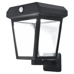 Applique murale extérieur à énergie solaire Piceo 800lm 10W IP44 blanc froid l.15,4 x H.19,4 cm GoodHome noir