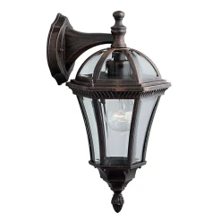 Applique murale extérieur, 1 lumière, aluminium , brun