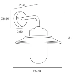 Applique murale extérieur Praia Little Garden 60W IP44 L.31 x P.26,5 x H.21 cm