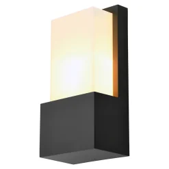 Applique murale extérieur E27 15W IP44 l.12 x H.24,5 cm GoodHome noir