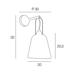 Applique murale extérieur Kami Little Garden E27 15W IP44 H.20,5 x P.30 cm