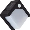 Applique murale extérieur solaire à détection LED intégrée Camino 2W 300lm IP44 blanc froid l.13,5 x H.6,3 cm noir