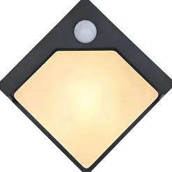 Applique murale extérieur solaire à détection LED intégrée Camino 2W 300lm IP44 blanc froid l.13,5 x H.6,3 cm noir