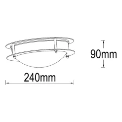 Applique murale extérieur Nanna Lutec E27 IP44 60W H.9 x Ø24 cm gris galva