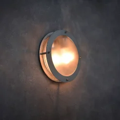 Applique murale extérieur Nanna Lutec E27 IP44 60W H.9 x Ø24 cm gris galva