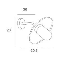 Applique murale extérieur Calvi Little Garden E27 IP54 100W l.30,5 x H.26 x P.36 cm gris galva