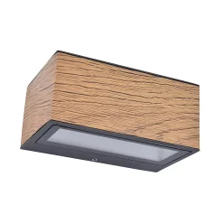 Applique murale extérieur LED intégrée Gemini 700lm 10,5W IP54 Lutec coloris naturel L.14 cm x H.9 cm x P.6,5 cm