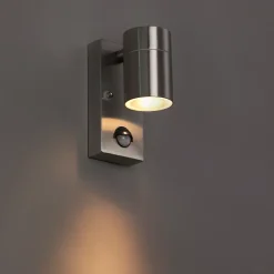 Applique murale extérieure en acier IP44 avec détecteur de mouvement - Solo