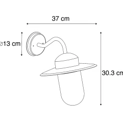 Applique murale extérieure rustique gris foncé IP44 - Kansas