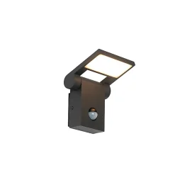 Applique murale extérieure anthracite avec LED IP54 et détecteur de mouvement - Zane