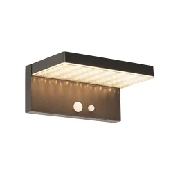 Applique murale extérieure gris foncé avec LED et lumière tamisable sur énergie solaire - Sunnie